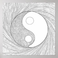 Arte de línea abstracta dinámica: Yin Yang de ener