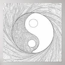 Arte de línea abstracta dinámica: Yin Yang de ener