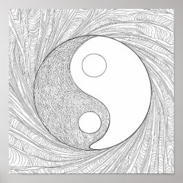 Arte de línea abstracta dinámica: Yin Yang de ener