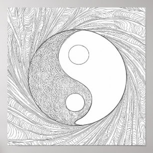 Arte de línea abstracta dinámica: Yin Yang de ener