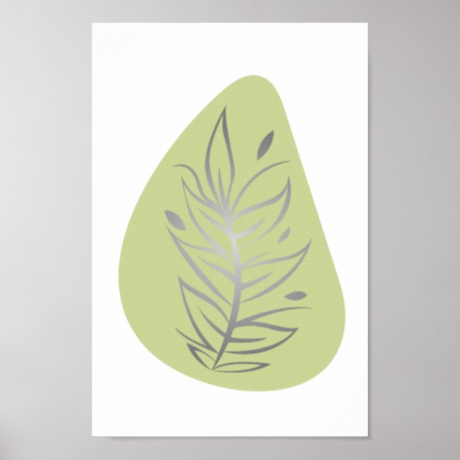 Arte de línea abstracto de planta (Frente)