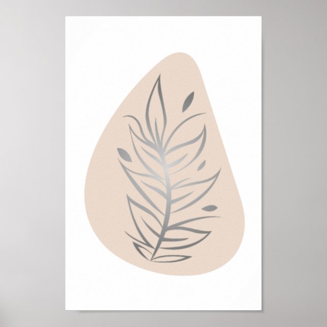 Arte de línea abstracto de planta (Frente)