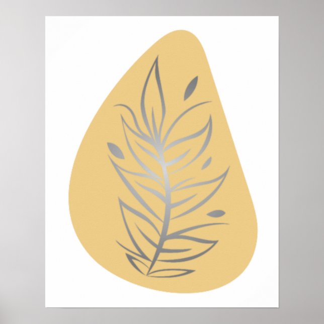 Arte de línea abstracto de planta (Frente)