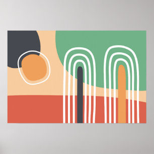 Arte de línea abstracto retro bohemio