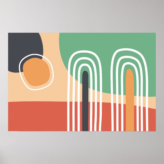 Arte de línea abstracto retro bohemio (Frente)