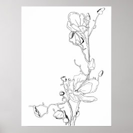 Arte de Línea Botánico de Magnolia