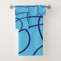 Arte de línea contemporánea en azul