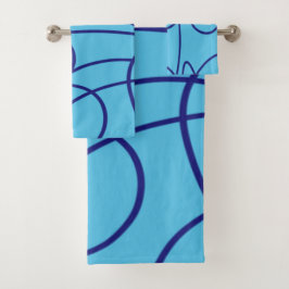 Arte de línea contemporánea en azul