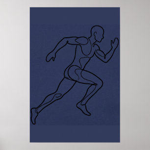 Arte de línea continua de velocista corriendo
