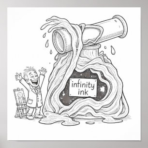 Arte de línea de caricaturas humorísticas de tinta