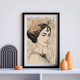 Arte de línea de diosa divina