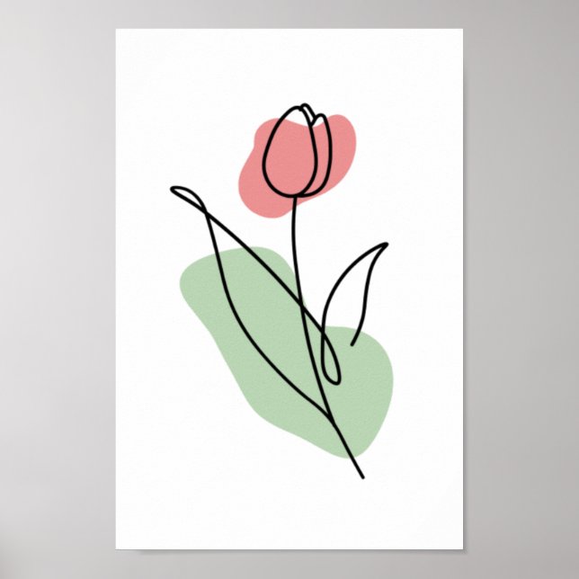 Arte de línea de flores (Frente)