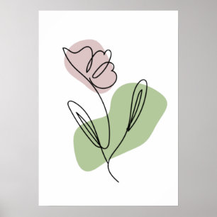 Arte de línea de flores