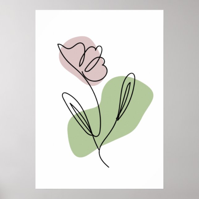 Arte de línea de flores (Frente)