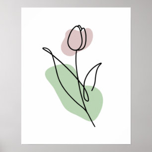 Arte de línea de flores