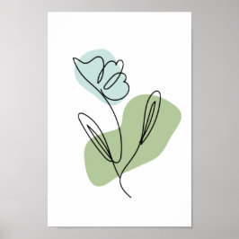 Arte de línea de flores