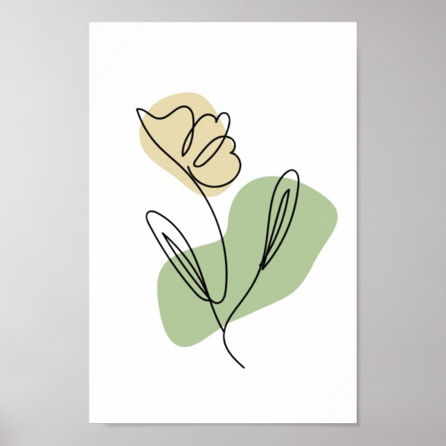 Arte de línea de flores (Frente)