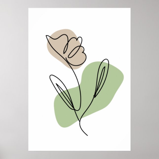 Arte de línea de flores (Frente)