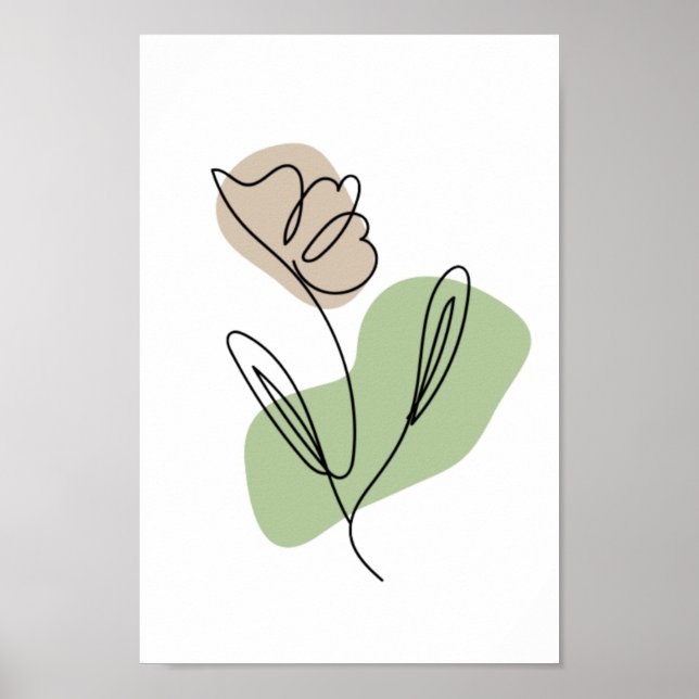 Arte de línea de flores (Frente)