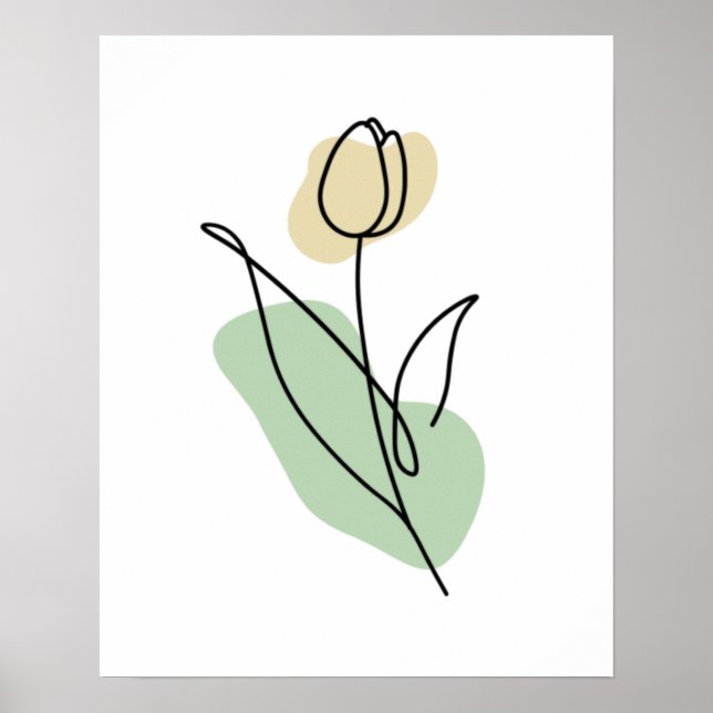 Arte de línea de flores (Frente)