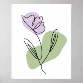 Arte de línea de flores