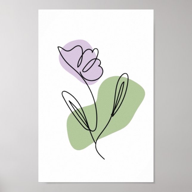 Arte de línea de flores (Frente)
