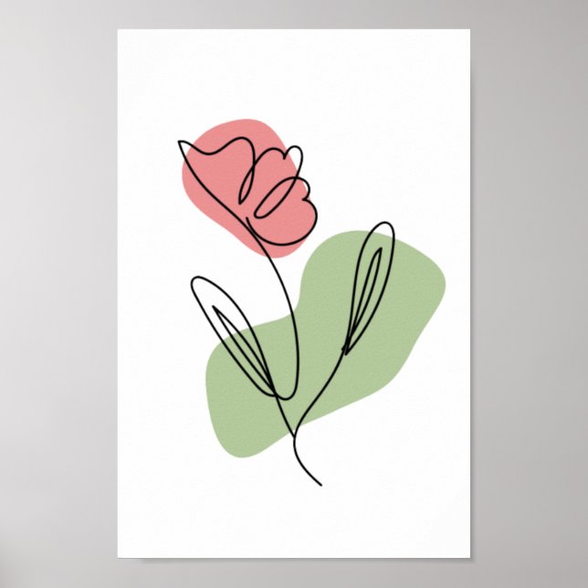 Arte de línea de flores (Frente)