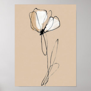 Arte de línea de flores minimalista   Abstracto ne