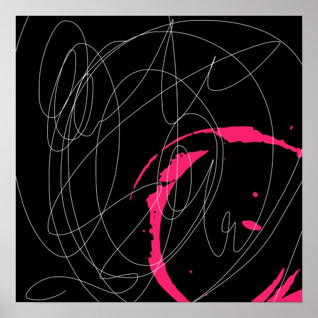 Arte de línea de garabatos abstracto mínimo modern (Frente)