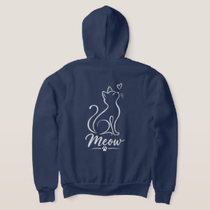  Arte de línea de gato minimalista • Sudadera co