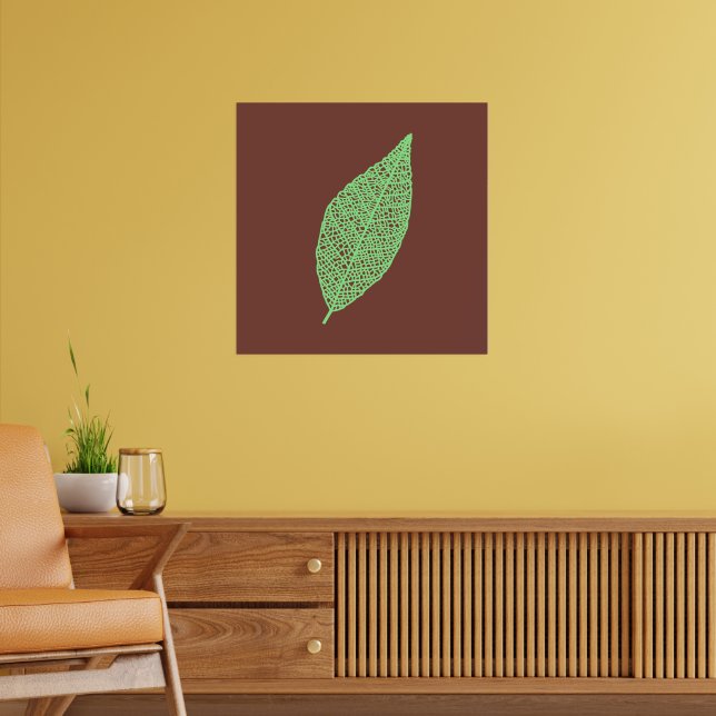 Arte de línea de hoja de esqueleto marrón y verde (Salón 2)