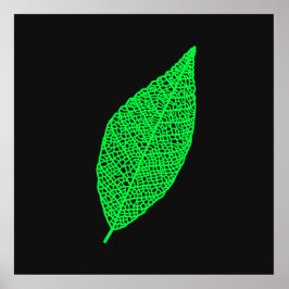 Arte de línea de hoja de esqueleto negro y verde