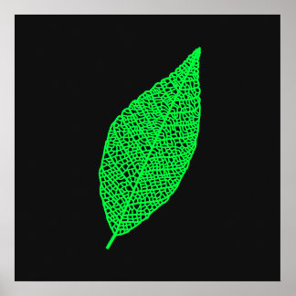 Arte de línea de hoja de esqueleto negro y verde
