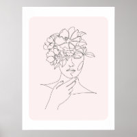 Arte de línea de mujer minimalista
