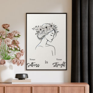 Arte de línea de mujer minimalista escandinavo neu