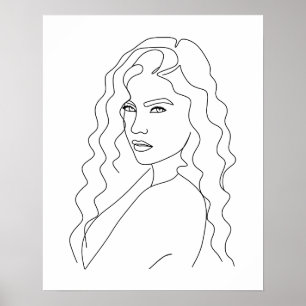Arte de línea de mujer minimalista y bella