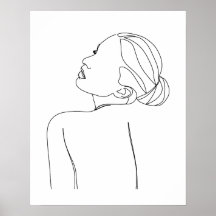 Arte de línea de mujer minimalista y bella