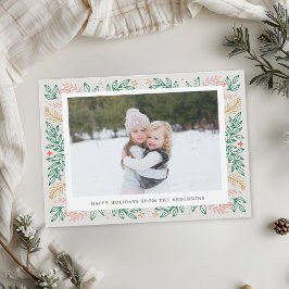 Arte de línea de Navidad Foto familiar a dos caras
