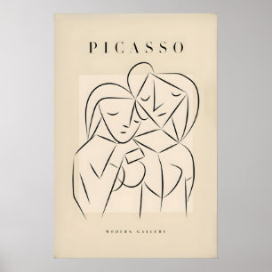 Arte de línea de pareja de amantes abstractos de P