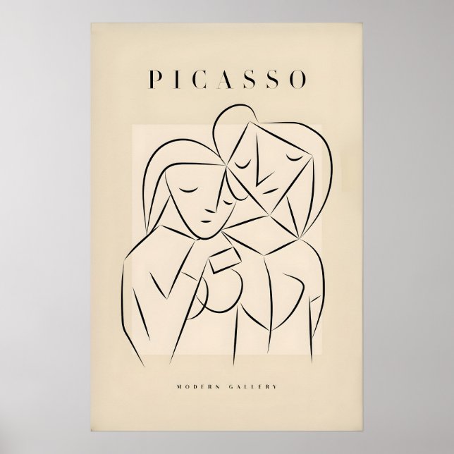 Arte de línea de pareja de amantes abstractos de P (Frente)