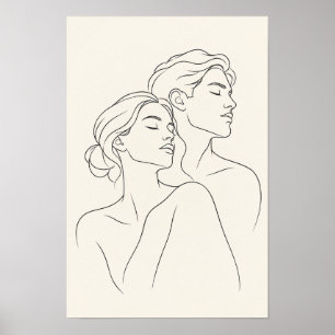 Arte de línea de pareja minimalista