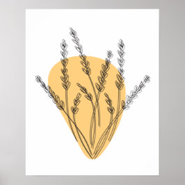 Arte de línea de ramas y hojas