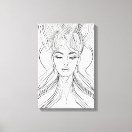 Arte de línea de retrato femenino minimalista