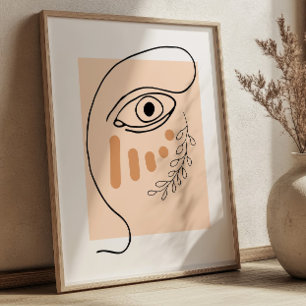 Arte de línea de rostro abstracto BOHO Chic Cúbico