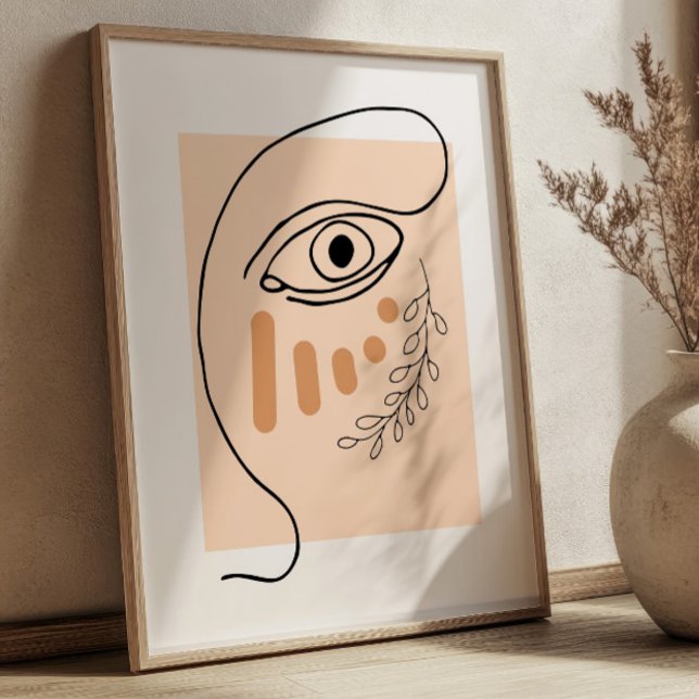 Arte de línea de rostro abstracto BOHO Chic Cúbico (Subido por el creador)