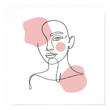 Arte de línea de rostro de mujer