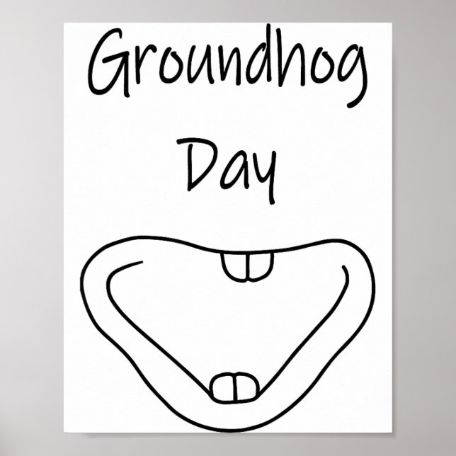Arte de línea de sonrisa de boca de marmota para e (Frente)
