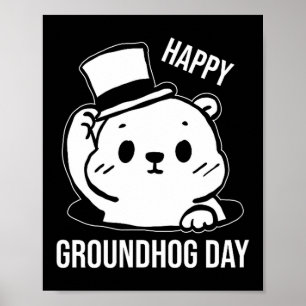 Arte de línea del día feliz de la marmota