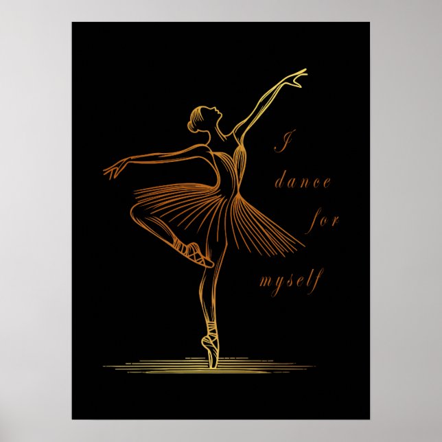 Arte de línea elegante de bailarina - Bailo para m (Frente)
