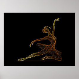 Arte de línea elegante de bailarina de ballet en p